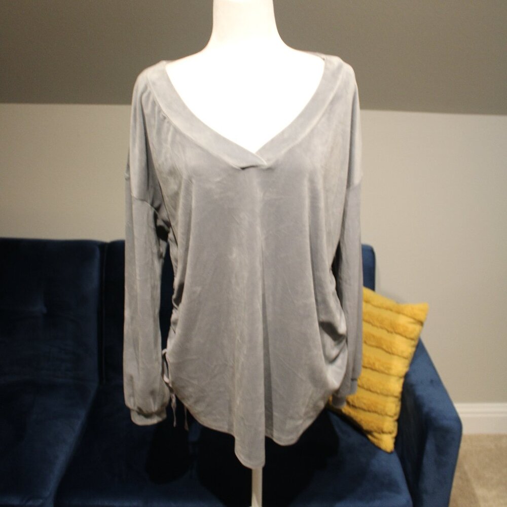 Isabel Maternity Gray Velour Top